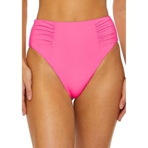 NWT Soluna Swim Women's Buckle Up Shirred High-Waisted Bikini Bottom - Size‎ S